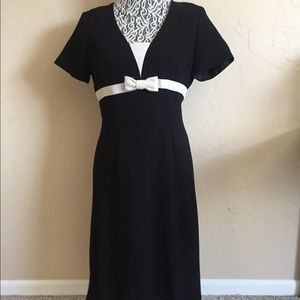 Woman’s  black and white business casual dress
